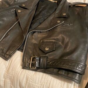Black leather vintage jacket